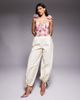 ASOS LUXE ASOS LUXE Ruched corset top with flower strap detail in blurred floral-Multi - 4