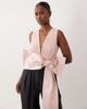 ASOS LUXE ASOS LUXE satin bow plunge cropped top in light pink - 2