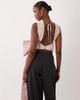 ASOS LUXE ASOS LUXE satin bow plunge cropped top in light pink - 4