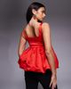 ASOS LUXE ASOS LUXE satin bubble peplum hem cami top in red - 3