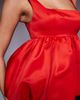 ASOS LUXE ASOS LUXE satin bubble peplum hem cami top in red - 4