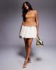 ASOS LUXE ASOS LUXE sculpted bow back mini dress with bubble hem in camel-Neutral - 4