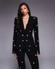 ASOS LUXE ASOS LUXE sculpted embellished blazer in black - part of a set - 1