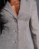 ASOS LUXE ASOS LUXE sequin houndstooth blazer with bow back in chocolate - part of a set-Brown - 3