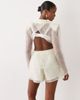 ASOS LUXE ASOS LUXE sheer cinched blazer top in white - part of a set - 4