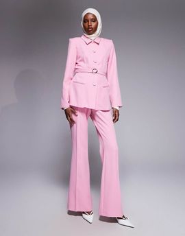 ASOS LUXE ASOS LUXE straight pants in pink - part of set