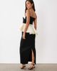 ASOS LUXE ASOS LUXE structured contrast maxi dress with peplum detail in black and off white - 3