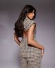 ASOS LUXE ASOS LUXE structured houndstooth vest in chocolate - part of a set-Multi - 3