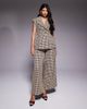 ASOS LUXE ASOS LUXE structured houndstooth vest in chocolate - part of a set-Multi - 4