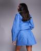 ASOS LUXE ASOS LUXE structured linen look sculpted mini skirt in chambray blue - part of a set - 2