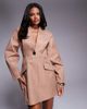 ASOS LUXE ASOS LUXE structured linen sculpted blazer dress in camel-Brown - 1
