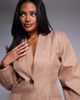 ASOS LUXE ASOS LUXE structured linen sculpted blazer dress in camel-Brown - 4
