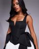 ASOS LUXE ASOS LUXE structured mini bow dress with bubble hem in mono-Black - 2