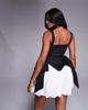 ASOS LUXE ASOS LUXE structured mini bow dress with bubble hem in mono-Black - 4