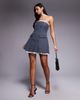 ASOS LUXE ASOS LUXE tailored bandeau blazer mini dress with pleated poplin in gray - 1