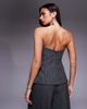 ASOS LUXE ASOS LUXE tailored bandeau striped top - part of a set-Gray - 3