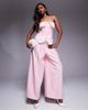 ASOS LUXE ASOS LUXE tailored bandeau vest in pink stripe - part of a set - 2