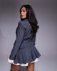 ASOS LUXE ASOS LUXE tailored blazer with cinched waist in gray pinstripe - part of a set - 4