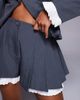 ASOS LUXE ASOS LUXE tailored flippy short with pleated poplin trim in gray pinstripe - part of a set - 4