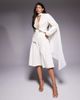 ASOS LUXE ASOS LUXE tailored longline shorts in cream - part of a set-White - 1