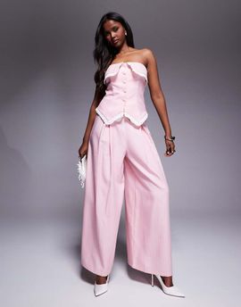 ASOS LUXE ASOS LUXE tailored pants in pink stripe - part of a set
