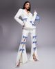 ASOS LUXE ASOS LUXE tailored pants with denim bows in cream - part of a set-White - 1