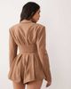 ASOS LUXE ASOS LUXE tailored romper in tan pinstripes-Multi - 4
