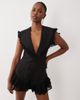 ASOS LUXE ASOS LUXE tailored romper with lace detail in black - 1