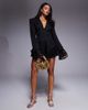 ASOS LUXE ASOS LUXE tailored romper with lace trim detail in black - 1