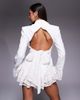 ASOS LUXE ASOS LUXE tailored romper with lace trim detail in white - 2