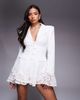 ASOS LUXE ASOS LUXE tailored romper with lace trim detail in white - 3