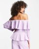 ASOS LUXE ASOS LUXE tailored top with frill overlay in lilac - part of a set-White - 2