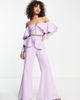ASOS LUXE ASOS LUXE tailored top with frill overlay in lilac - part of a set-White - 3