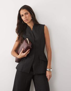 ASOS LUXE ASOS LUXE tailored waistcoat set in black