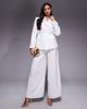 ASOS LUXE ASOS LUXE tie waist summer blazer in white - part of a set - 3
