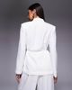 ASOS LUXE ASOS LUXE tie waist summer blazer in white - part of a set - 4