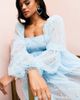 ASOS LUXE ASOS LUXE tulle baby doll dress with pearl embellishment in blue - 3