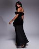 ASOS LUXE ASOS LUXE velvet off shoulder maxi dress with corsages in black - 2
