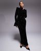ASOS LUXE ASOS LUXE velvet sequin maxi dress with draped waist in black - 1