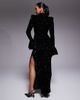 ASOS LUXE ASOS LUXE velvet sequin maxi dress with draped waist in black - 3