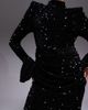 ASOS LUXE ASOS LUXE velvet sequin maxi dress with draped waist in black - 4