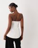 ASOS LUXE ASOS LUXE white bandeau corset top with contrast trim detail in white - 4