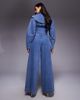 ASOS LUXE ASOS LUXE wide leg denim jeans with corset detail in mid blue - part of a set - 3