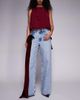 ASOS LUXE ASOS LUXE wide leg jeans with 3D velvet bow detail in light blue - 1