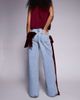 ASOS LUXE ASOS LUXE wide leg jeans with 3D velvet bow detail in light blue - 2