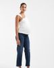 ASOS Maternity ASOS DESIGN Maternity ankle grazer comfort stretch straight leg jeans in dark mid blue-Navy - 1