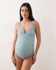 ASOS Maternity ASOS DESIGN Maternity Cassi v-wire swimsuit in sea foam-Blue - 4
