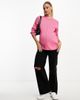 ASOS Maternity ASOS DESIGN Maternity crew neck boxy sweater with seam front in pink - 4