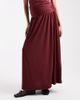ASOS Maternity ASOS DESIGN Maternity drop waist ruched maxi skirt in burgundy - part of a set-Red - 2