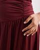 ASOS Maternity ASOS DESIGN Maternity drop waist ruched maxi skirt in burgundy - part of a set-Red - 3